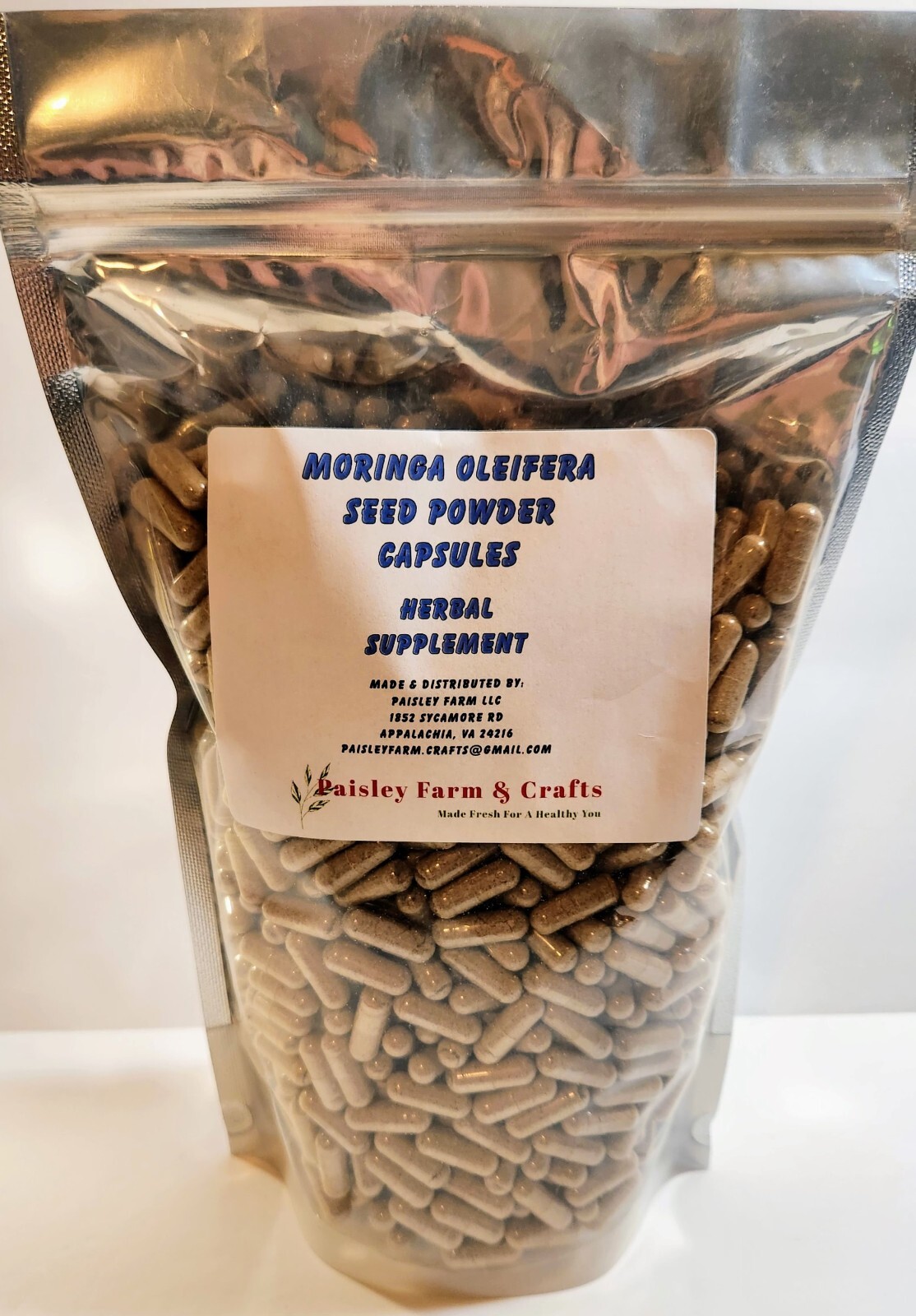 Moringa Seed Powder Capsules – Non GMO – Made Fresh on Demand!