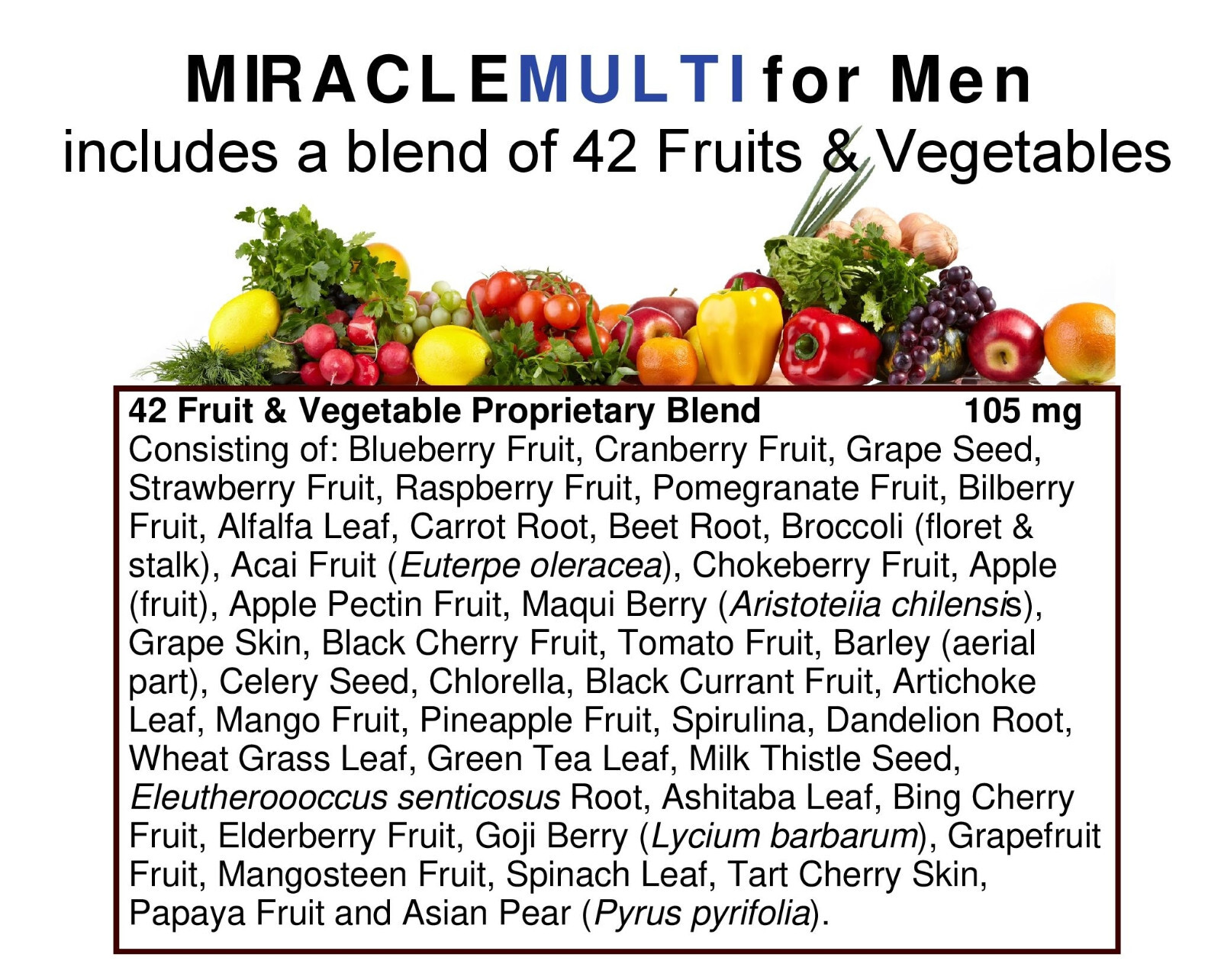 MultiVitamin MultiMineral for Men, Best Mens Vitamins with Probiotics Non-GMO