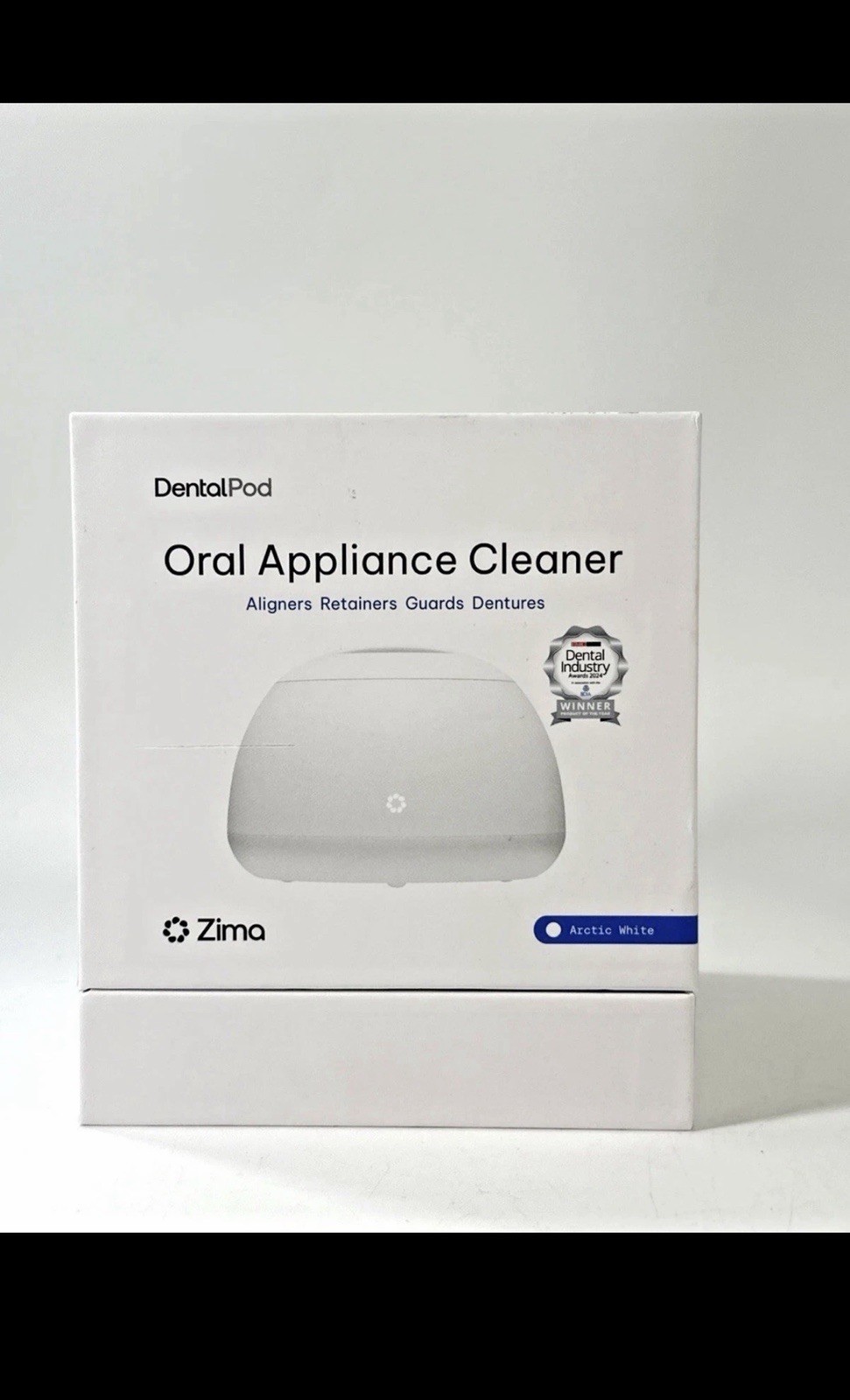 Zima Dental Pod Ultrasonic Oral Appliance Cleaner Arctic White Sealed