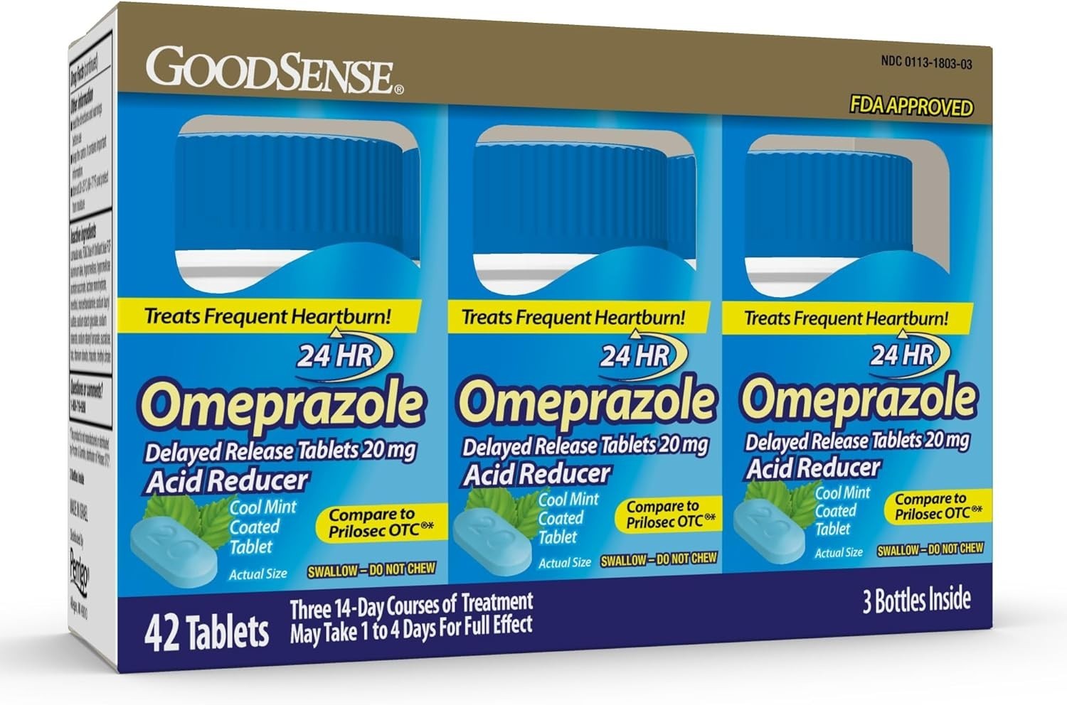 GoodSense Good Sense Omeprazole Delayed Release Coated Tablets 20 mg, Cool Mint,