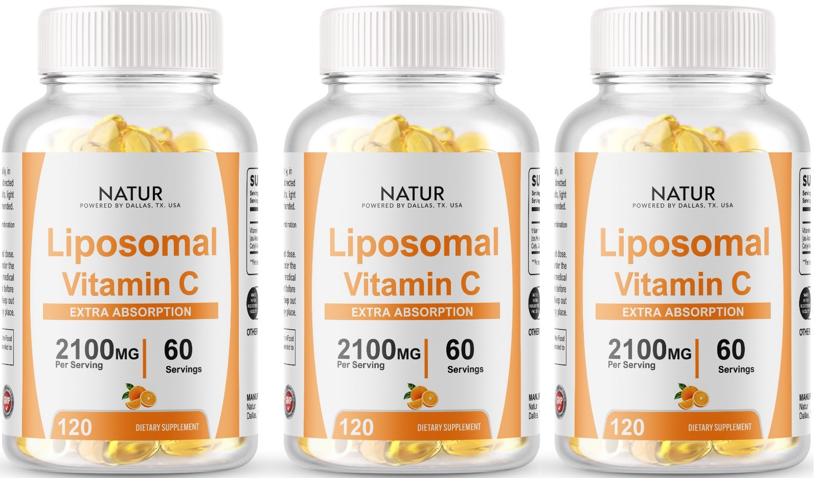 Liposomal Vitamin C 2100mg 360 Softgels High Absorption Supplements USA Made
