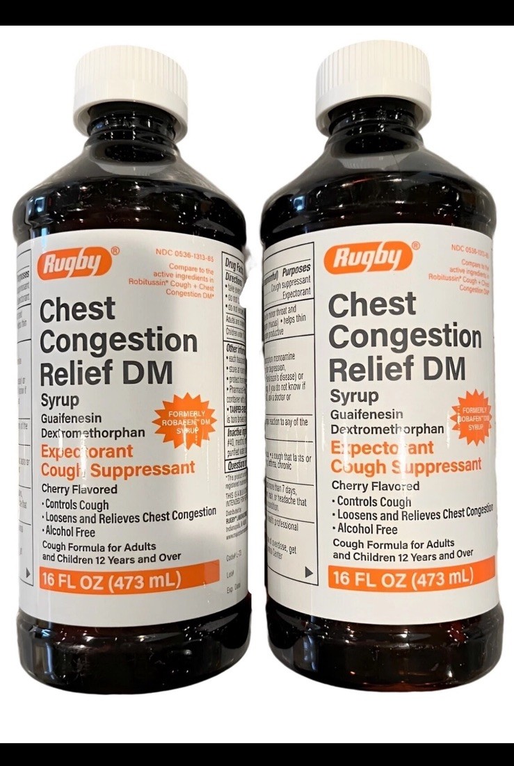 Rugby Chest Congestion DM Cough & Congestion Syrup 16oz ( 2 bottles ) —