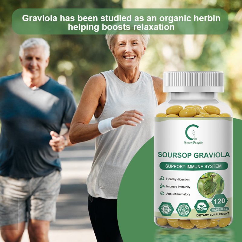 Soursop Graviola Capsules 1000mg 120 Pure Natural Soursop Capsules Leaves fruit