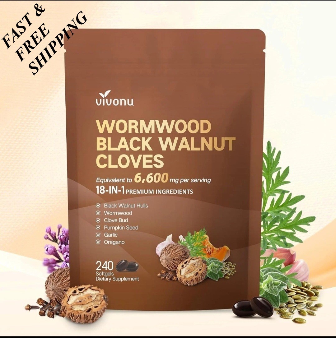 2 BOTTLES—LUXRY Vivonu Wormwood Black Walnut Cloves 240 Softgels FAST SHIPPING