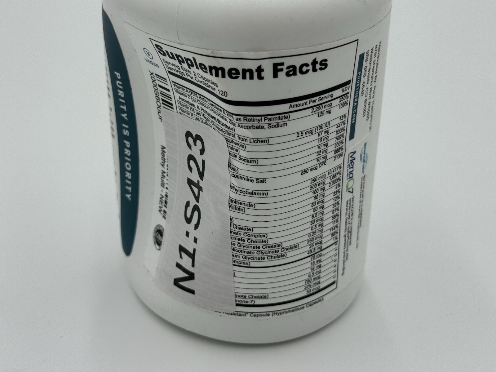 Methyl Multi Without Iron Methylated Multivitamin Capsules 240 Count Exp. 04/27
