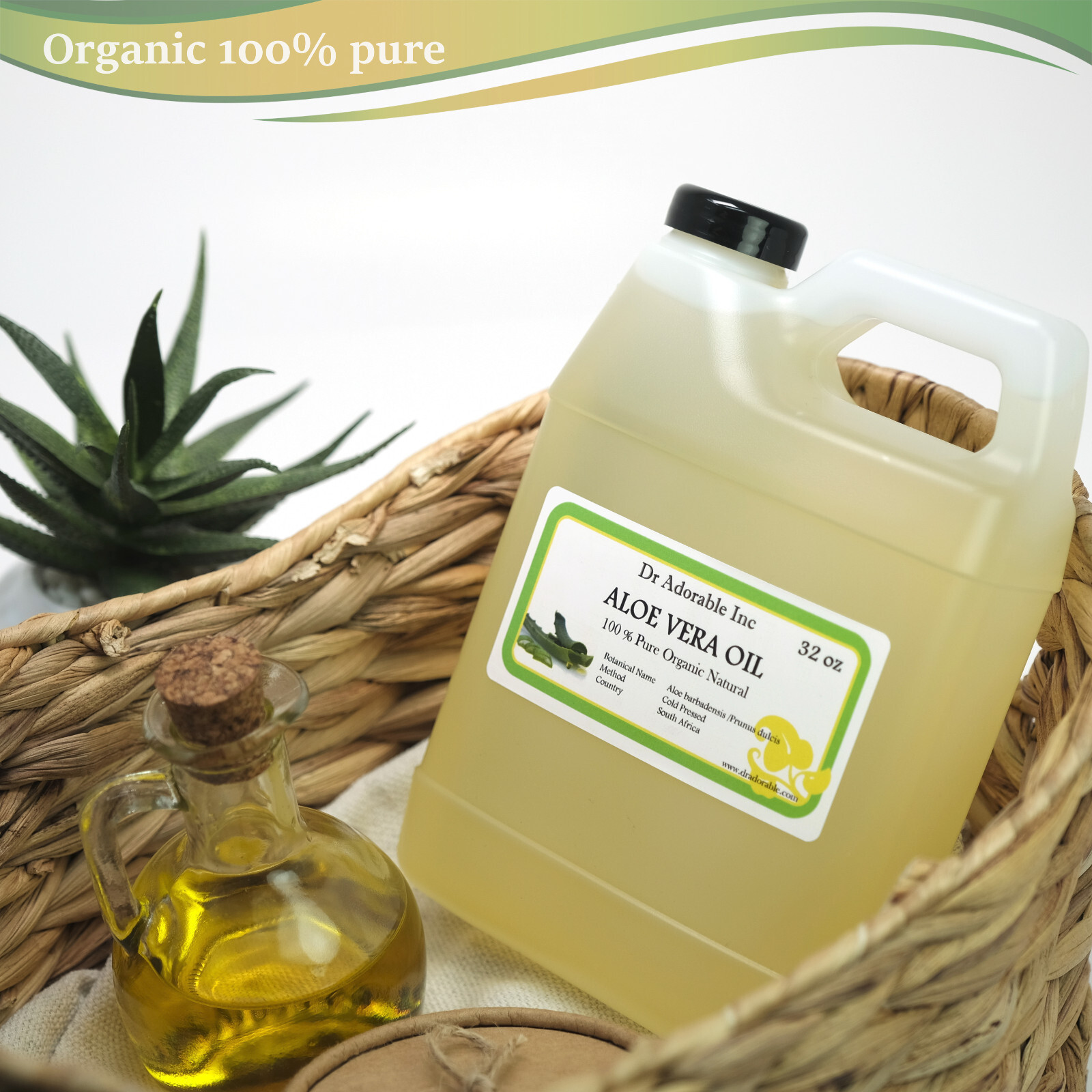 Premium 100% Pure Organic Cold Pressed Aloe Vera Oil Moisturizer 2 oz up to 7 LB
