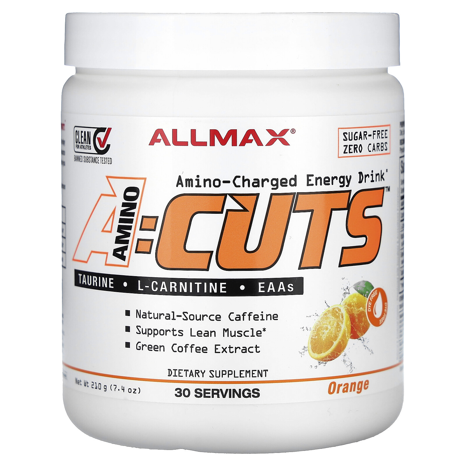 ACUTS, Amino-Charged Energy Drink, Orange, 7.4 oz (210 g)