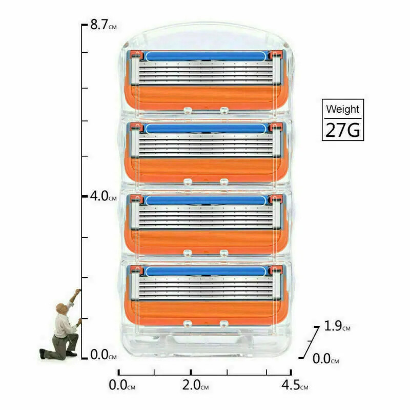 16PCS Shaving Razor Blades Refills Compatible for Fusion 5 Proglide
