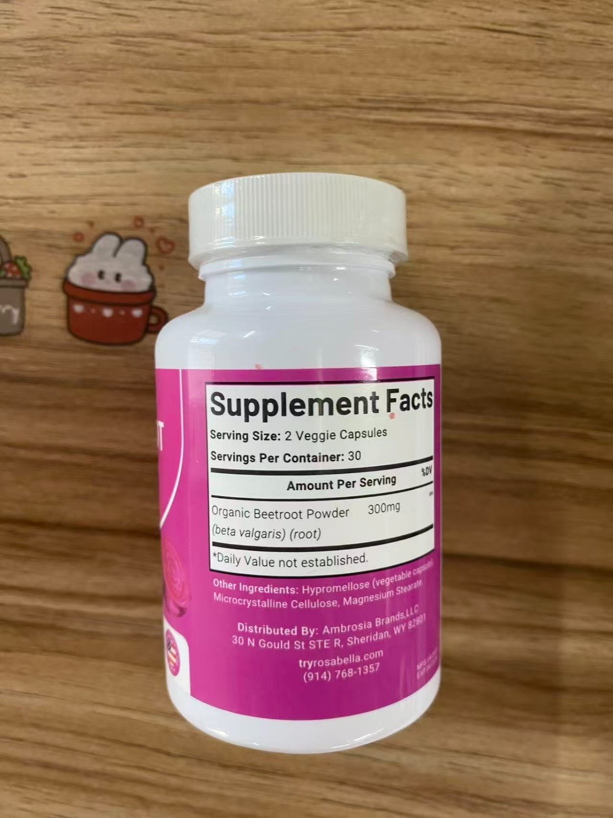 3PCS Rosabella Organic Beet Root Capsules Natural Energy Boost Blood Pressure*
