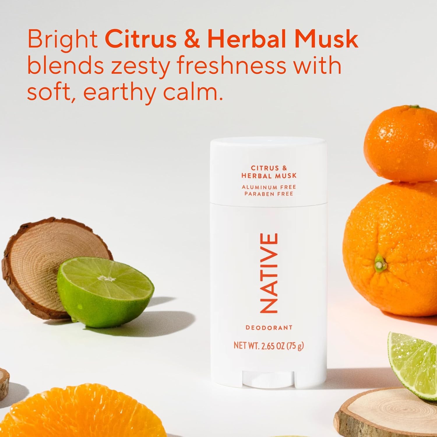 Native Aluminum Free Deodorant Citrus & Herbal Musk 72HR Control 2.65 oz