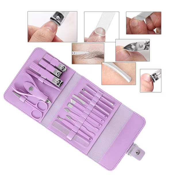 16 Pcs Nail Clippers Set Stainless Steel Manicure Pedicure Cuticle Grooming Tool
