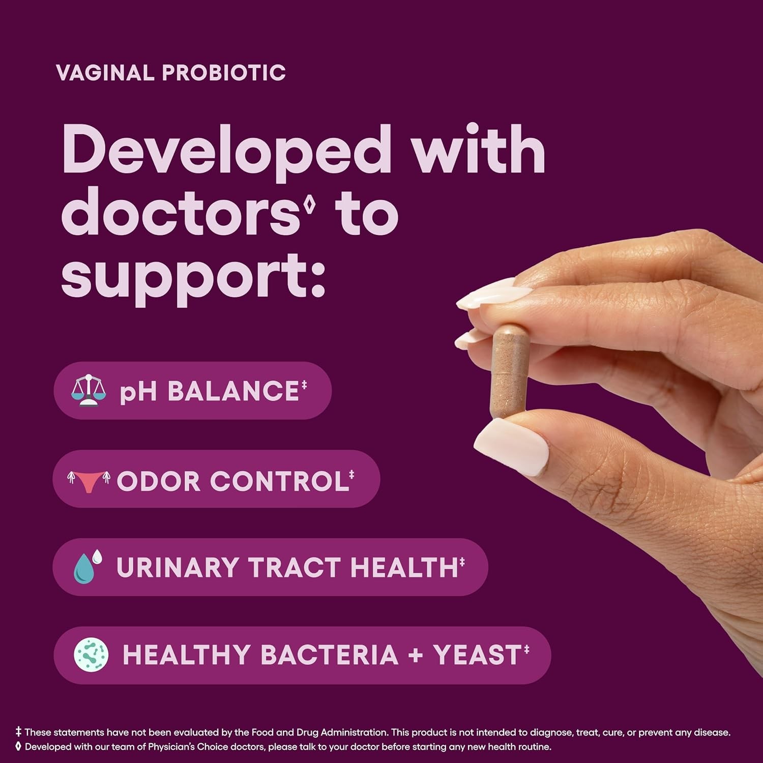 Physician’s CHOICE Vaginal Probiotics for Women – pH Balance,Odor Control