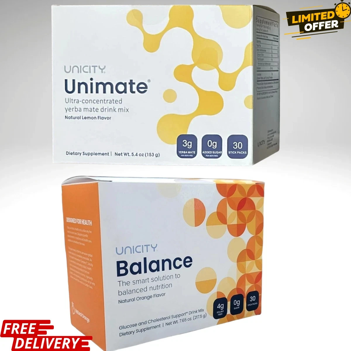 Combo-Unicity Unimate LEMON Ginger and Unicity Balance Natural ORANGE Flavor