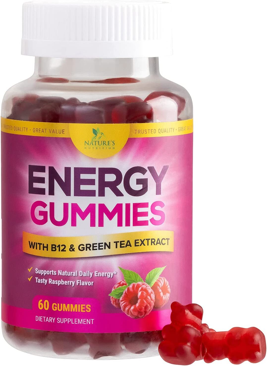 Vitamin B12 Gummies – High Absorption Vitamin B-12 Energy Gummy w/ Green Tea