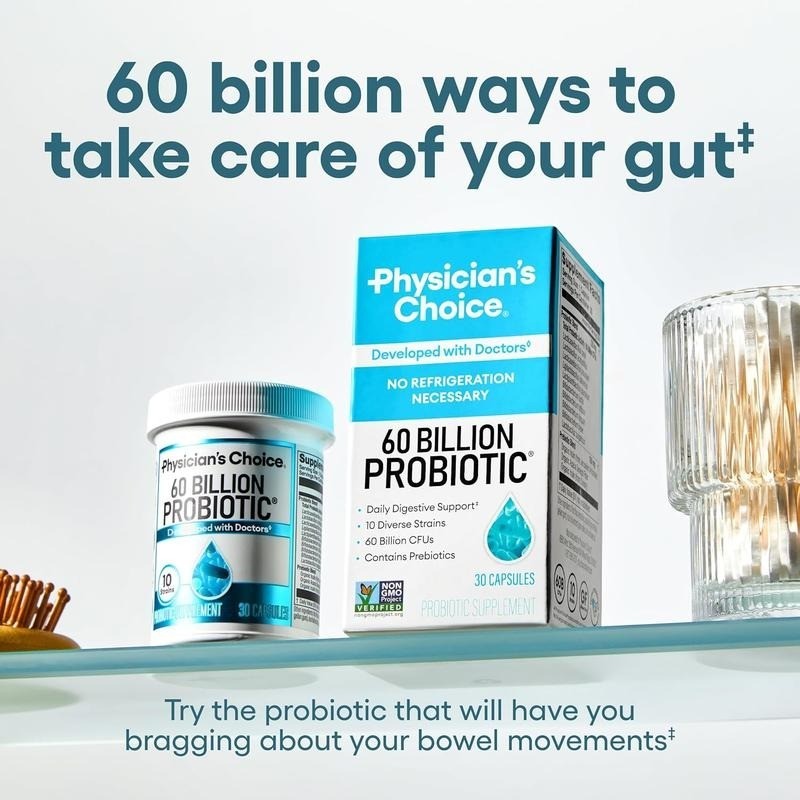 Physician’s CHOICE Probiotics 60 Billion CFU -Digestive Health, Immune Support