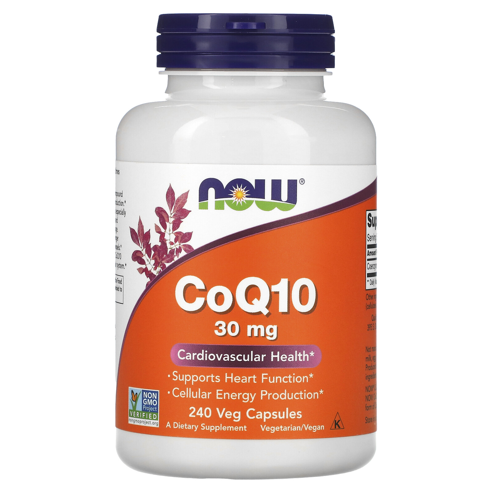 Now Foods CoQ10 30 mg 240 Veg Capsules GMP Quality Assured, Vegan, Vegetarian
