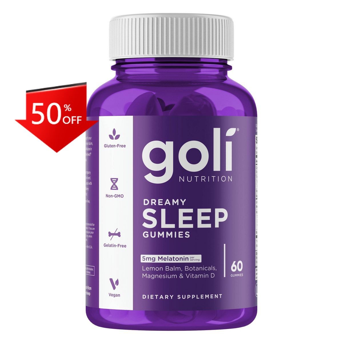 Goli Nutrition Dreamy Sleep Vegan Multivitamin Gummies- 60ct: Mixed Berry Flavor