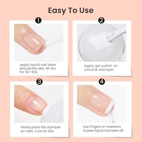 Beetles Nail Stamp French Tip Tooler Single Head Easy Manicure 4Pcs Nail Stamp