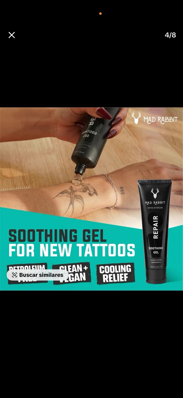 Mad Rabbit Tattoo Aftercare Set Repair Gel + Replenish Lotion SPF 30 Vegan