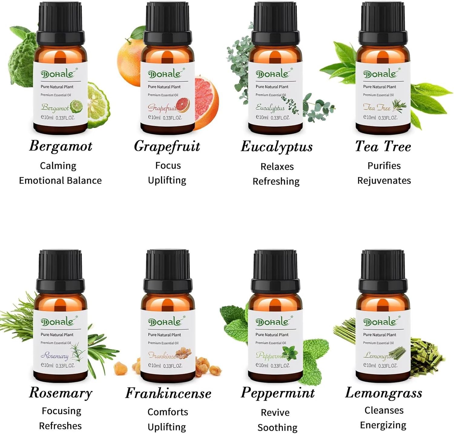 16 Pcs Essential Oils Set Acacia Wood Gift Box Aromatherapy Oils 10ml