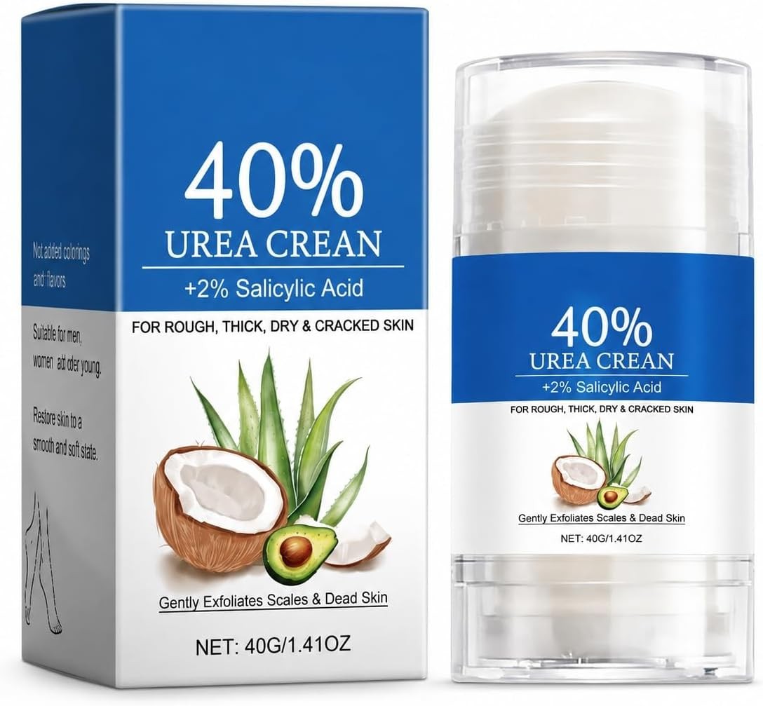 40% Urea Cream Stick with 2% Salicylic Acid for Dry Cracked Heels, 40g