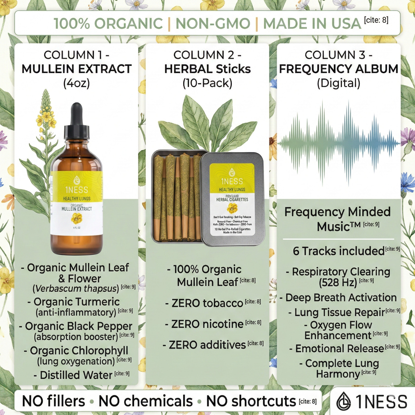 Quit Smoking Naturally — 10 Mullein Inhalation Sticks + Healing Frequency Album