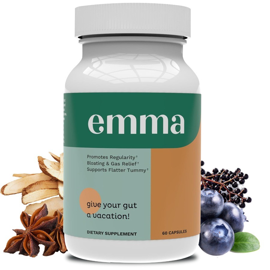 1-3 Pack Emma Gut Health Supplement 60 Capsules for Bloating Relief & Leaky Gut